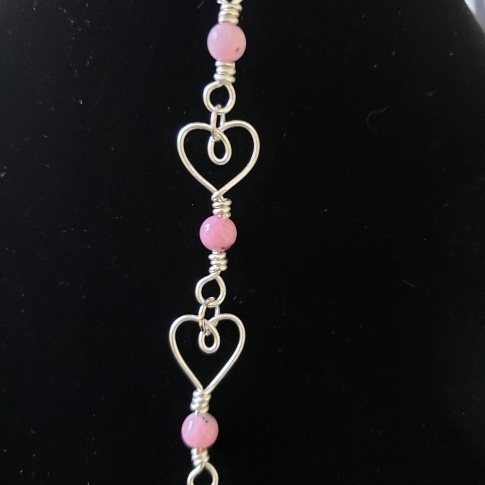 Heart Link Silver Filled Bracelet